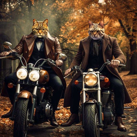 Custom Retro Canvas Art for Motorcycle Pet Enthusiasts