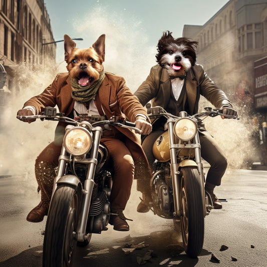 Motorcycle Mastery in Oil Painting Opulence
