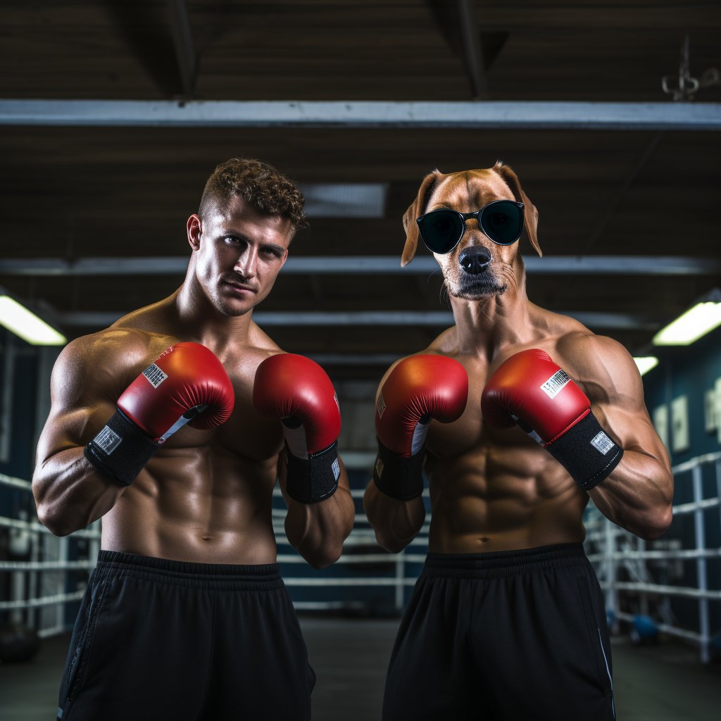 Dreamy Pet Harmony: and Boxer Bedroom Wall Art Canvas