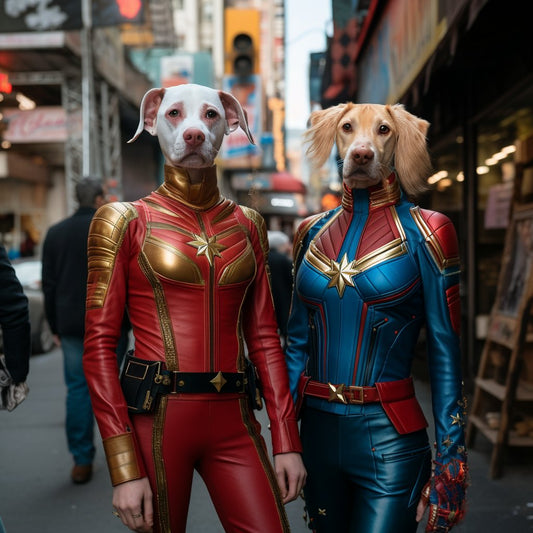 Femme Fatale Fashion: Dog Printed Artwork