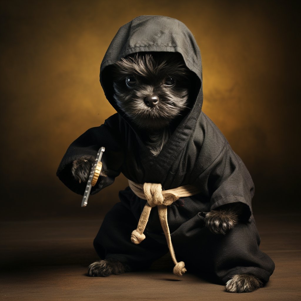 Ninja Paws Unleashed: Realistic Dog Paw Print Canvas