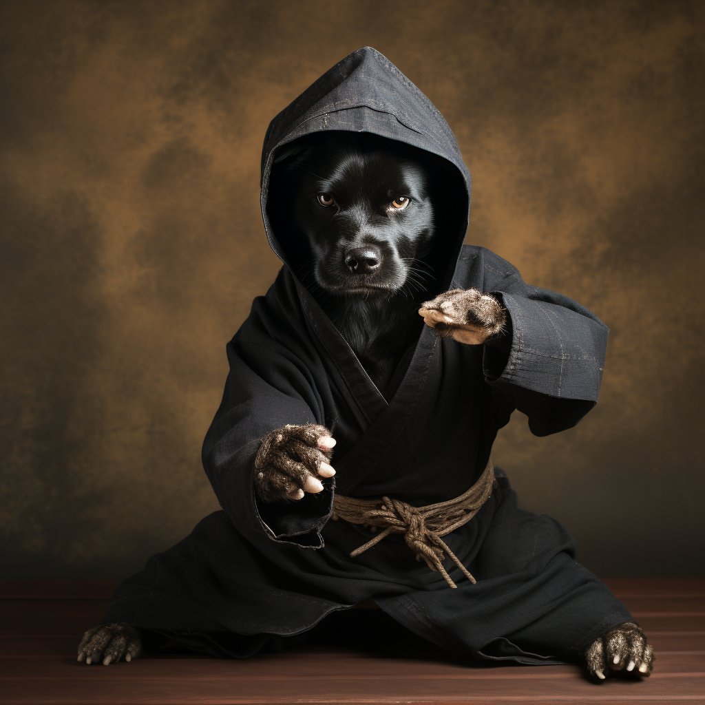 Animated Ninja Whispers: Realistic Dog Paw Print GIF