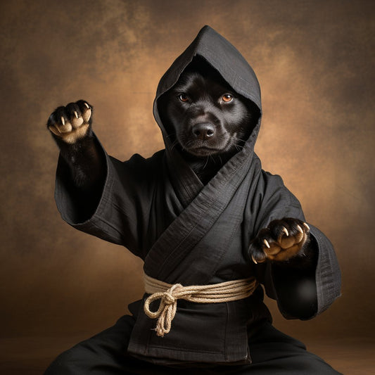 Dynamic Duo: Owner and Ninja Dog Portraits Unleashed