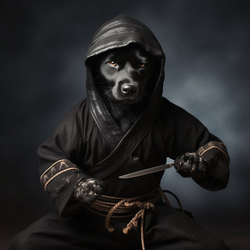 Shadowed Elegance: The Enigmatic Black Dog Portrait