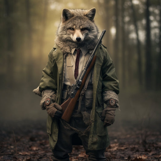 Vibrant Forest Hunt: Pop Art Dog Portrait Extravaganza