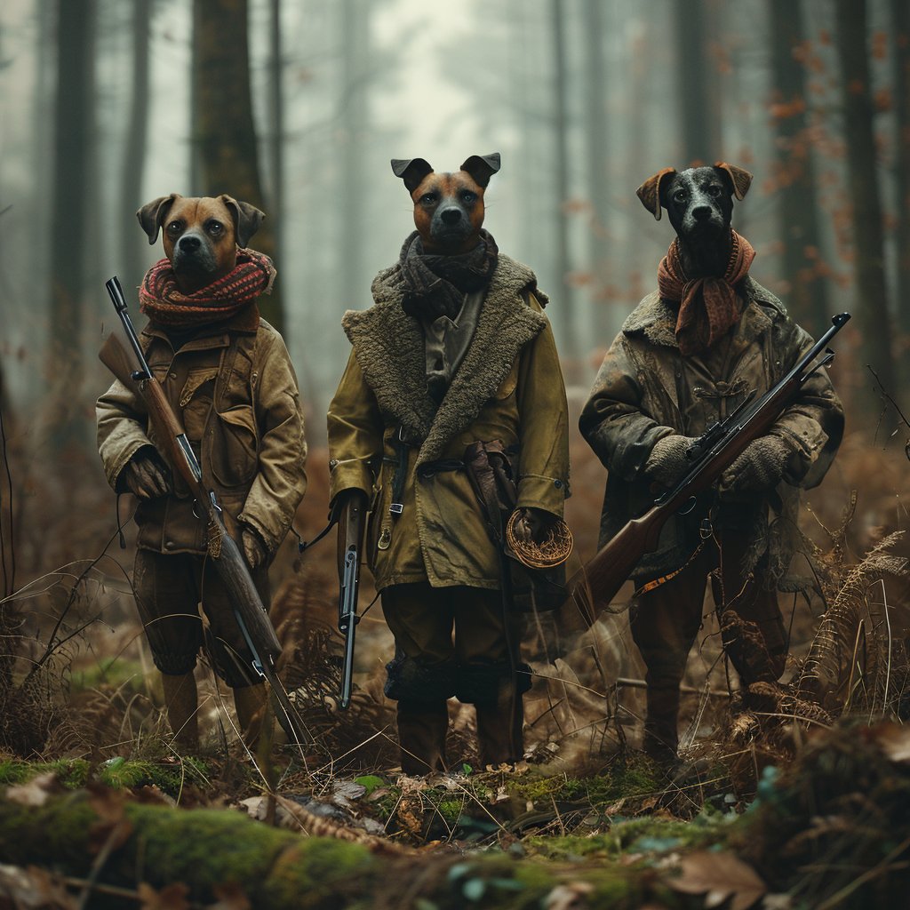 Tailored Tracks: Crafting a Modern Hunter's Custom Dog Portrait