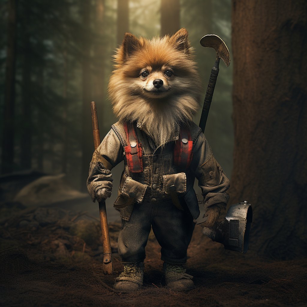 Paws and Plaid: Whimsical Lumberjack Couture for Your Pet's Portrait