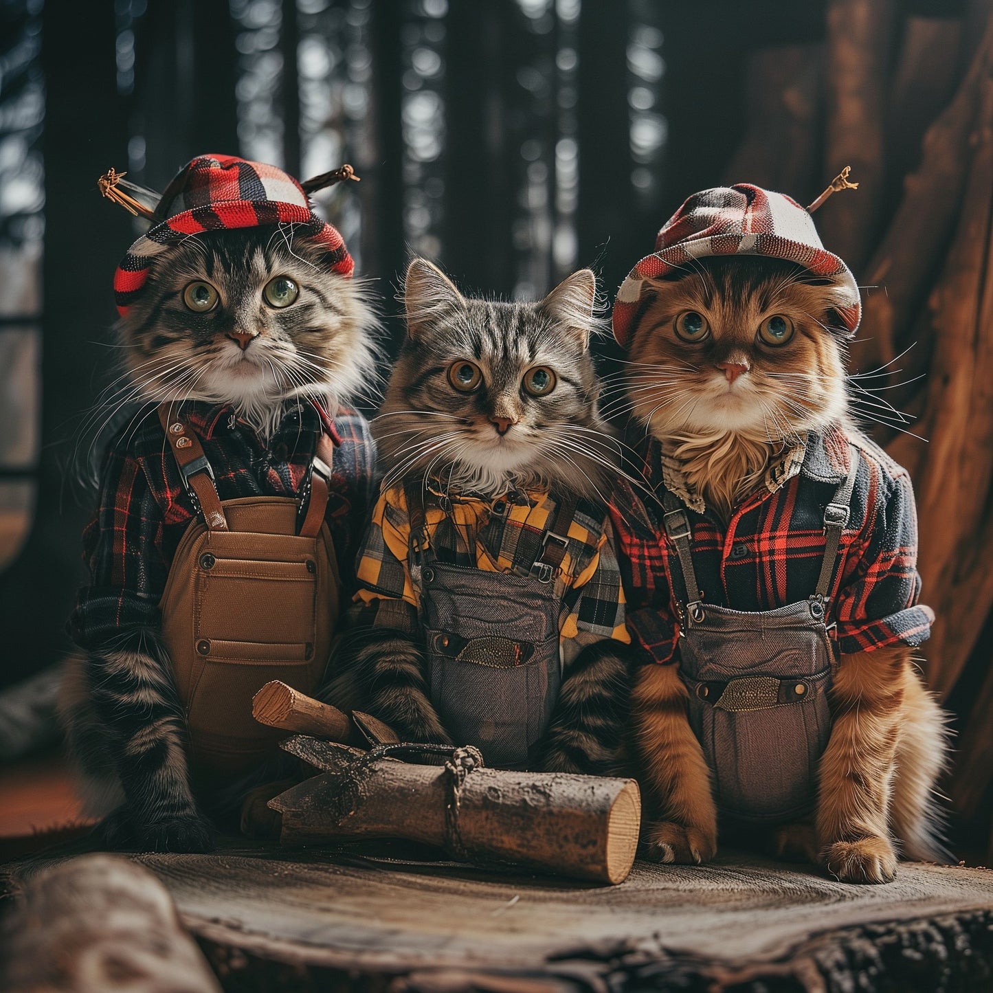 Canine Capers: Lumberjack Clown Dog Portraits
