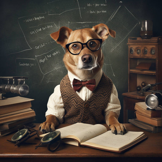 Classroom Chronicles: Paintings of Dog Portraits in an Academic Setting