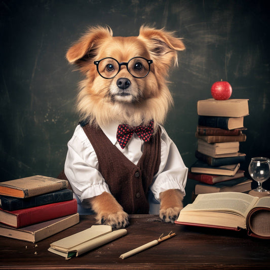 Abstract Elegance: Faceless Dog Portrait Canvas Mastery