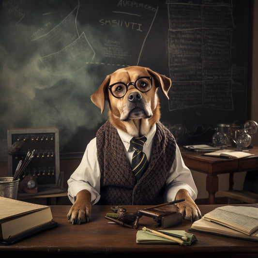Enlightened Elegance: Personalized Dog Portrait Painting for Your Favorite Teacher