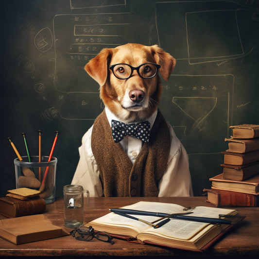 Academic Marvels: Dog Portraits Drawings with a Teacher Touch