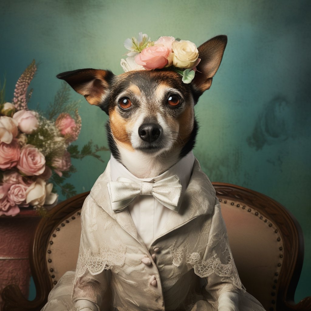 Majestic Paws in Bridal Splendor: Gidts for Large Dogs Canvas