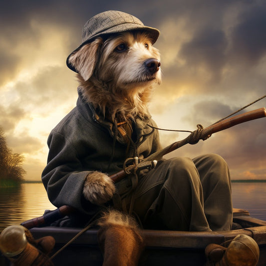 Lakefront Retreat: Dog House Ornament for the Fisherman's Furry Friend