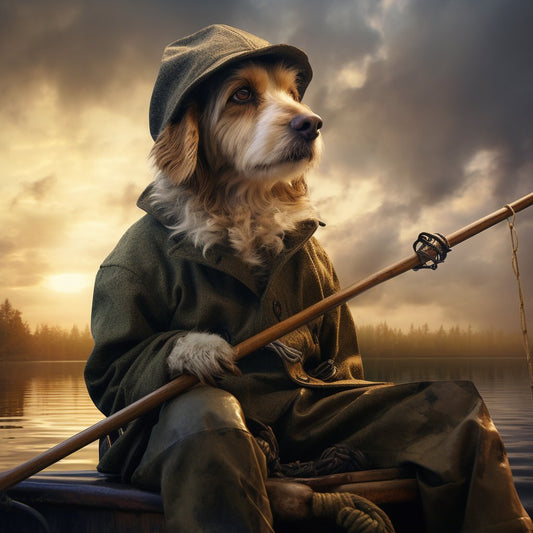 Festive Furry Delight: Christmas Decoration Dog Portrait