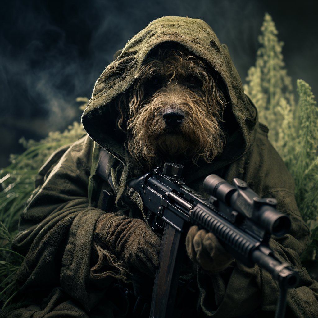 Sniper Feline Precision: Tactical Cat Canvas Portrait