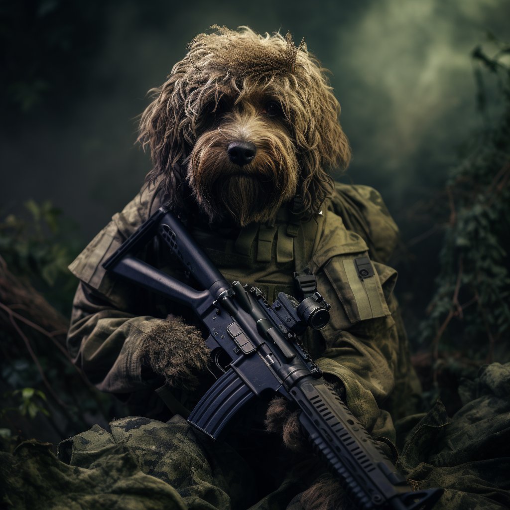 Warrior's Solemn Remembrance: Deceased Dog Memorial Canvas