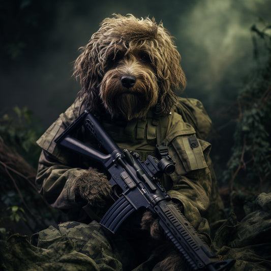 Warrior's Solemn Remembrance: Deceased Dog Memorial Canvas