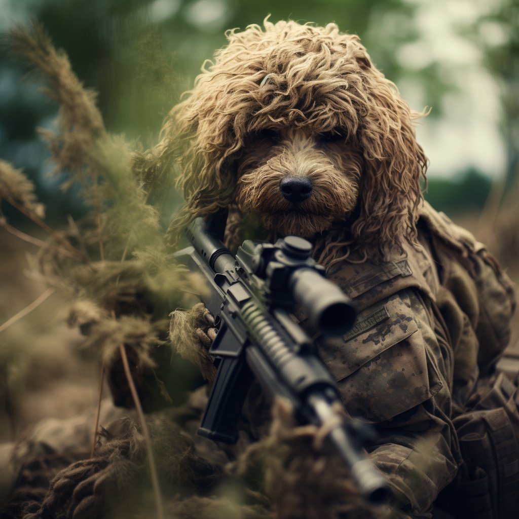 Furry Guardian's Last Stand: Picture Dog Ornament