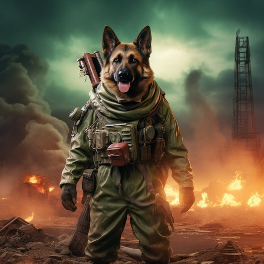 Chewy Ghostbuster Pup: Custom Canvas Portrait Ornament