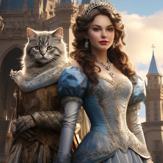 Timeless Sophistication: Personalized Cinderella Pet Portraits for Him