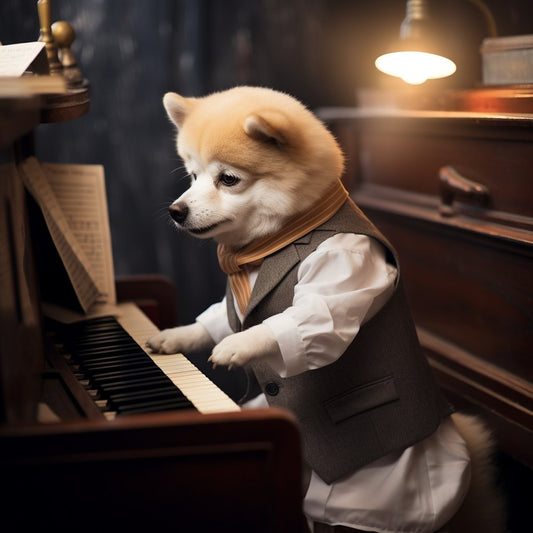 Classical Elegance: Pianist Pet Portrait for Older Men