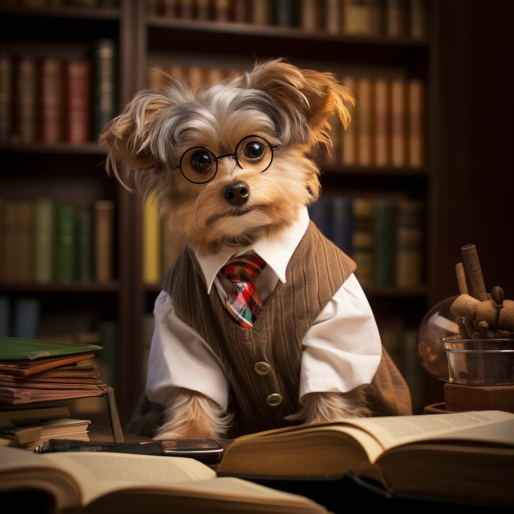 Library of Love: Custom Pet Canvas Portrait for New Moms