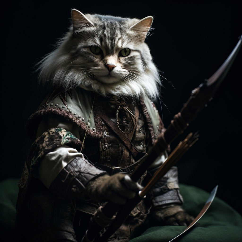 Heroic Archer: Custom Pet Canvas Portrait with an Ancient Twist