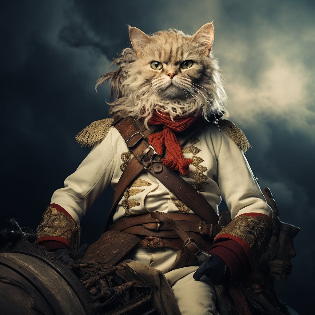 Courageous Canine Lancer: Custom Pet Canvas Portrait of Modern Bravery