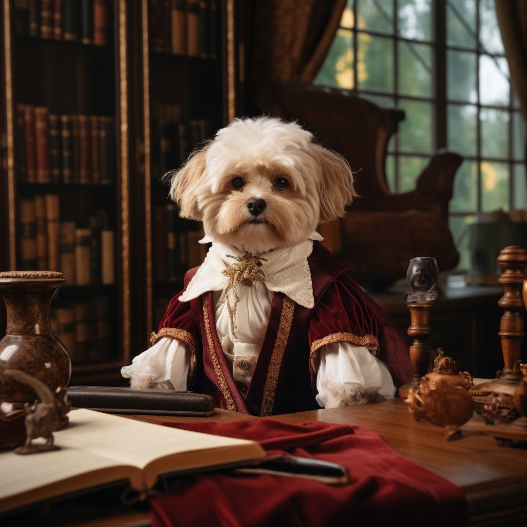 Paisley Paws: Custom Pet Canvas Portrait in the Spirit of Lord of the Manor