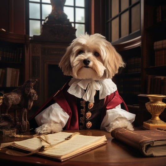 Noble Heritage: Custom Pet Canvas Portrait in the Spirit of the Lord of the Manor