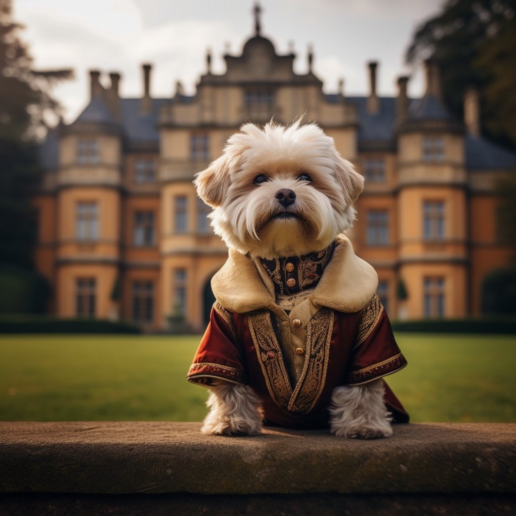 Noble Elegance: Custom Pet Canvas Portrait in the Spirit of the Lord of the Manor