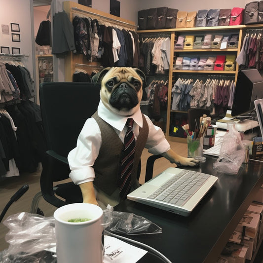 Print Dog Tags: Staffy Wall Art Reflecting Salesperson's Professionalism