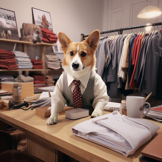 Professional Paws: French Bulldog in Leopard Print Canvas Portrait