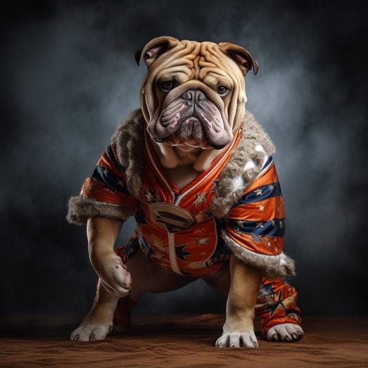 Blue Dog Wrestler: Mardi Gras Canvas Art