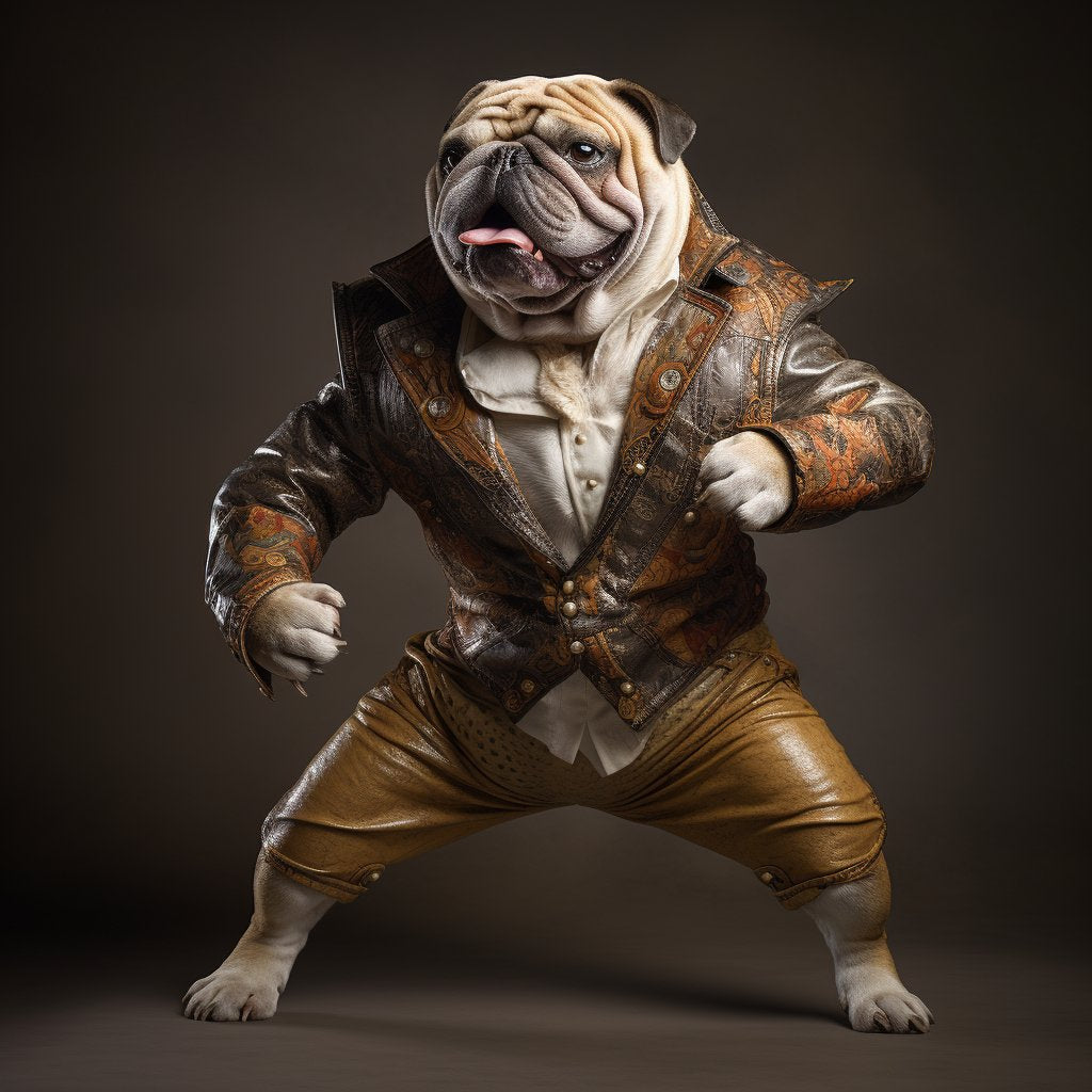 Angelic Paw: Wrestler's Spirit Pet Canvas Portrait