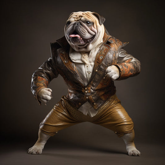 Angelic Paw: Wrestler's Spirit Pet Canvas Portrait